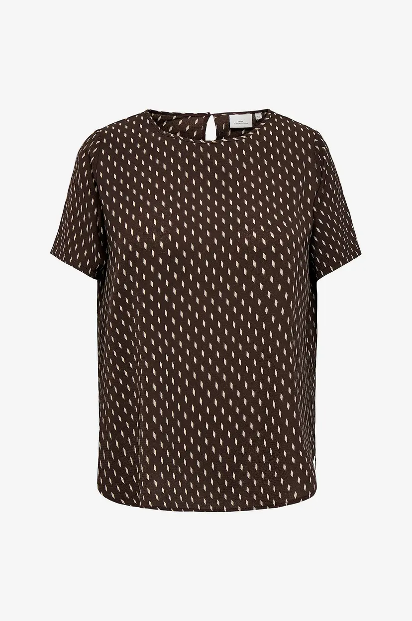 Only Carmakoma Bluse carVica SS Aop - Brun