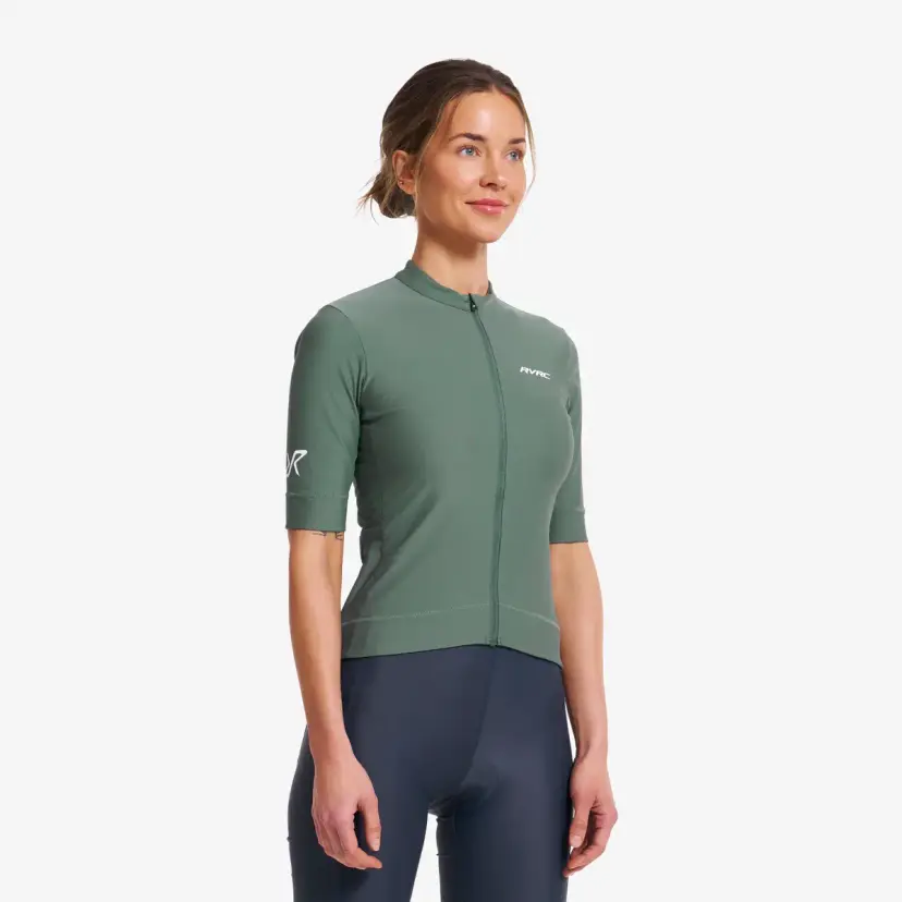 RevolutionRace Velo Full-zip Cycling Jersey Dame Balsam Green