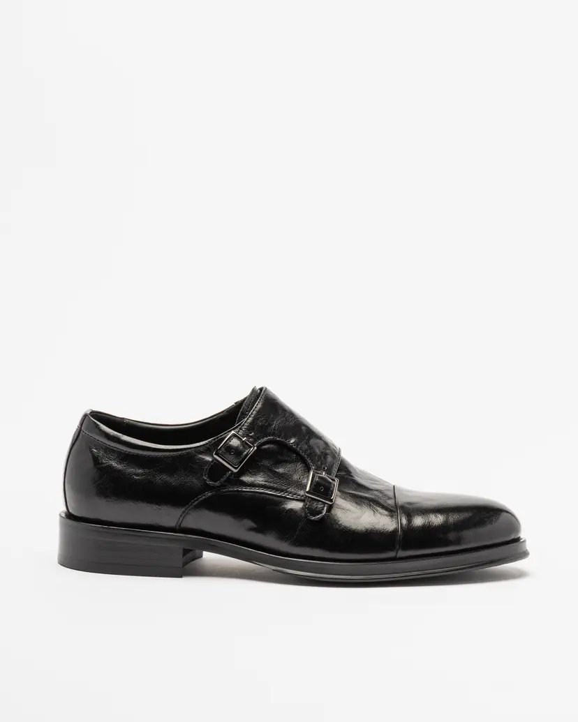 PROF PROF TT247-254-A16P Black Monk Strap Shoes