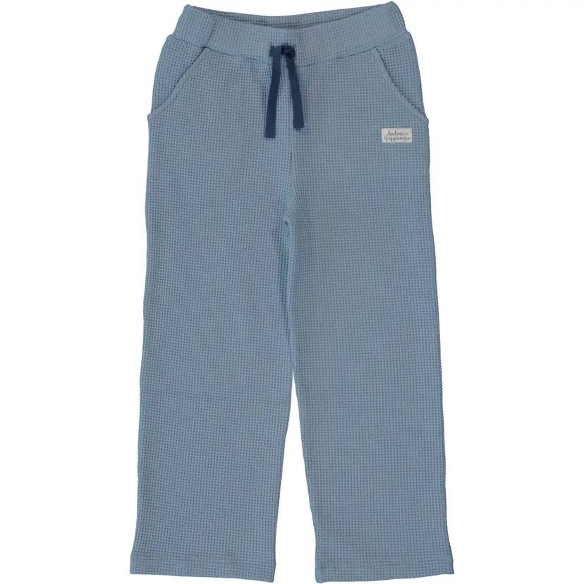 Geggamoja Byxor Waffle Dusty Blue - 122/128