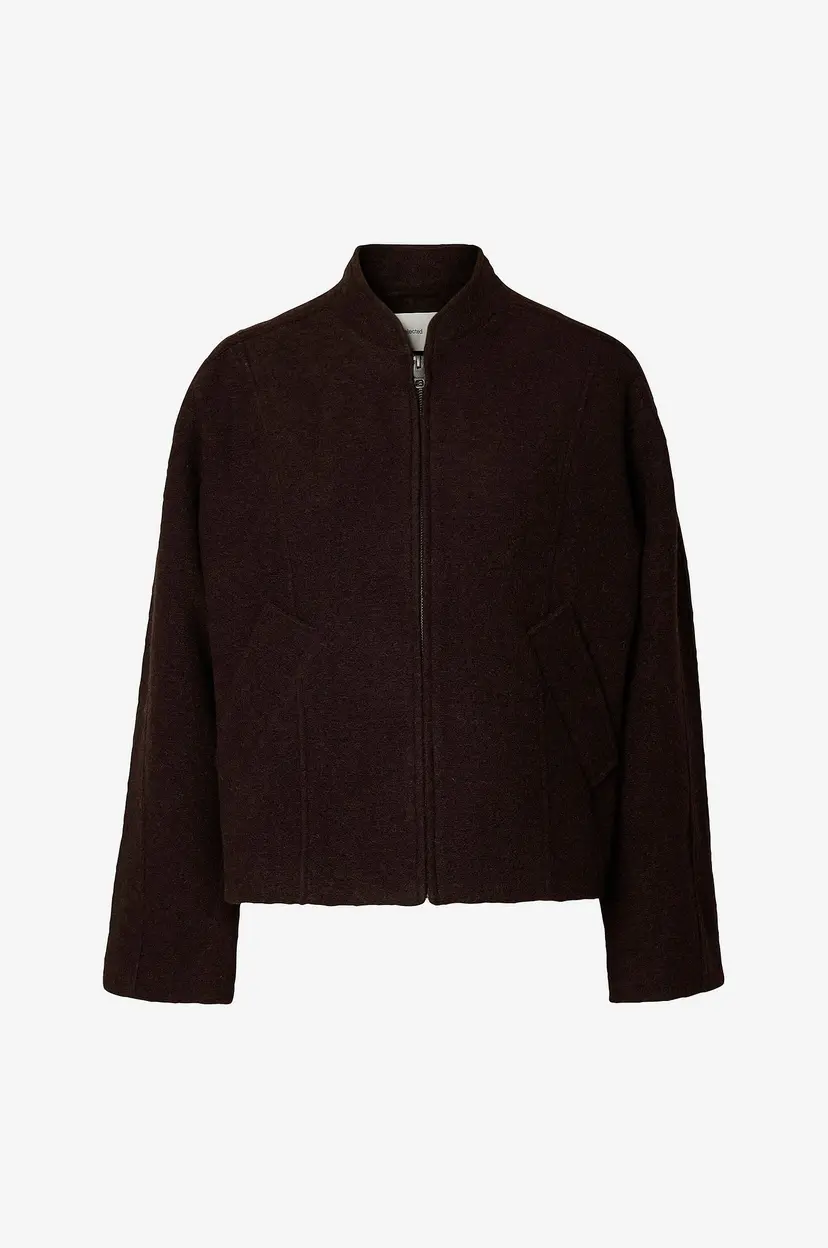 Selected Women Ulljakke Slwjacqueline Wool Blend - Brun