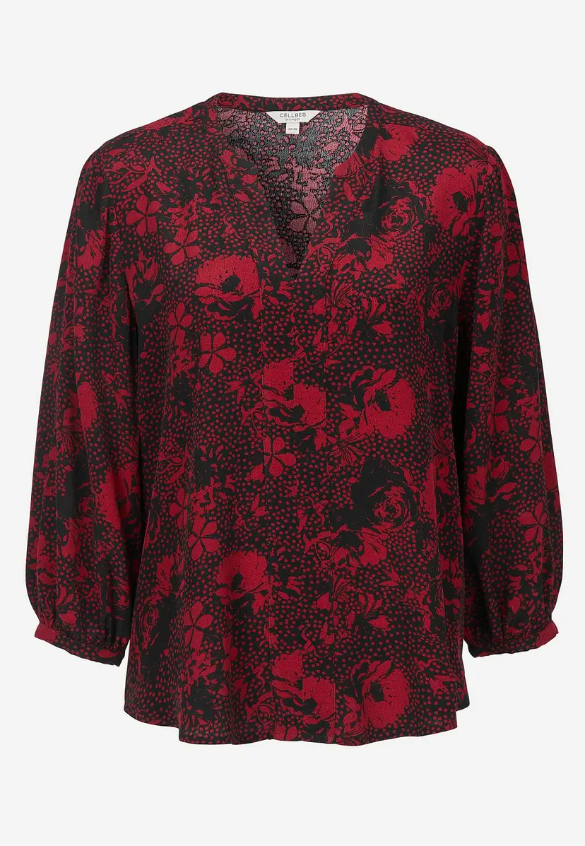 Cellbes of Sweden Vevet, mønstret bluse