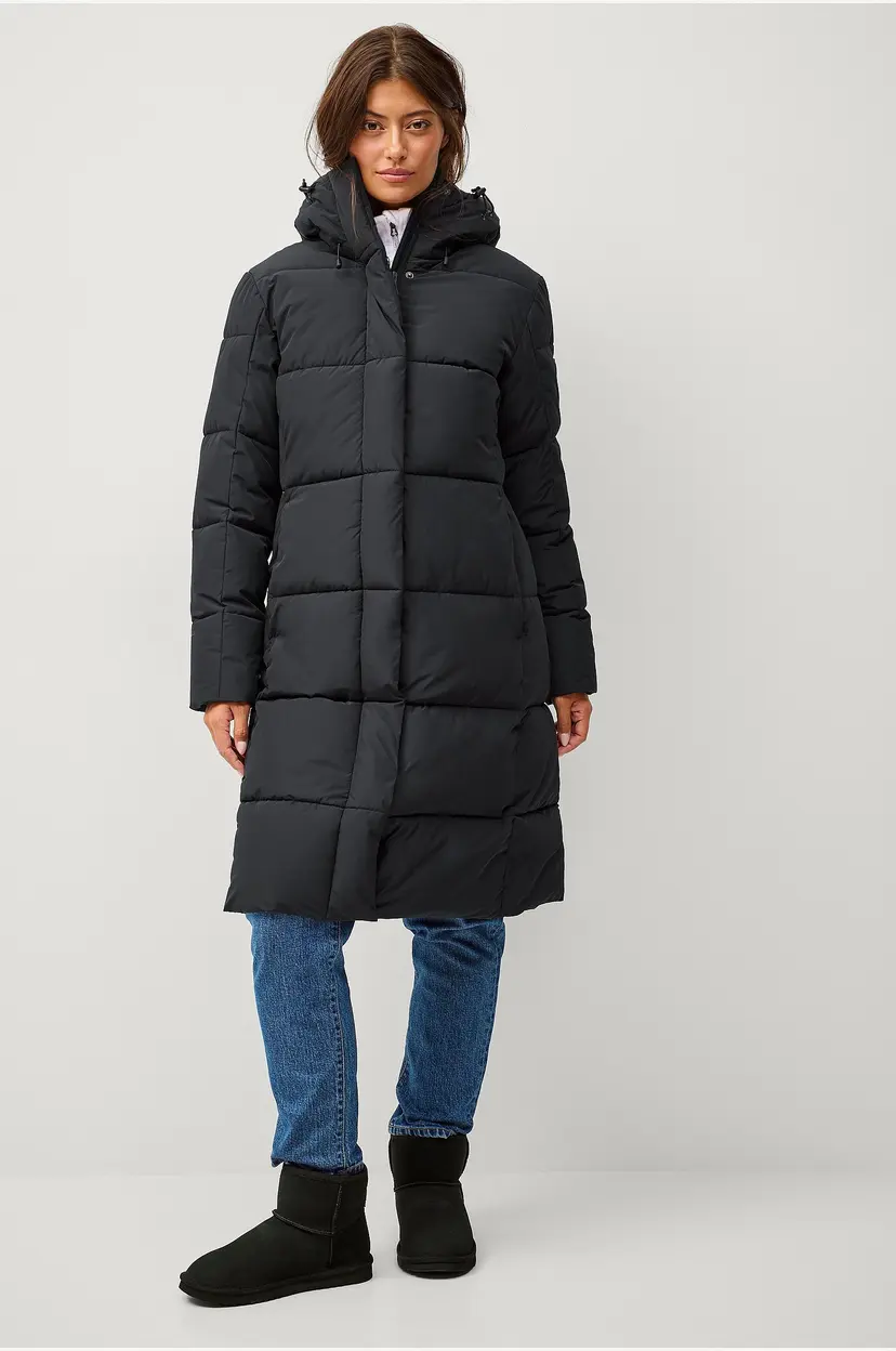 Áhkká Kåpe Warm Mid Length Parka W - Svart