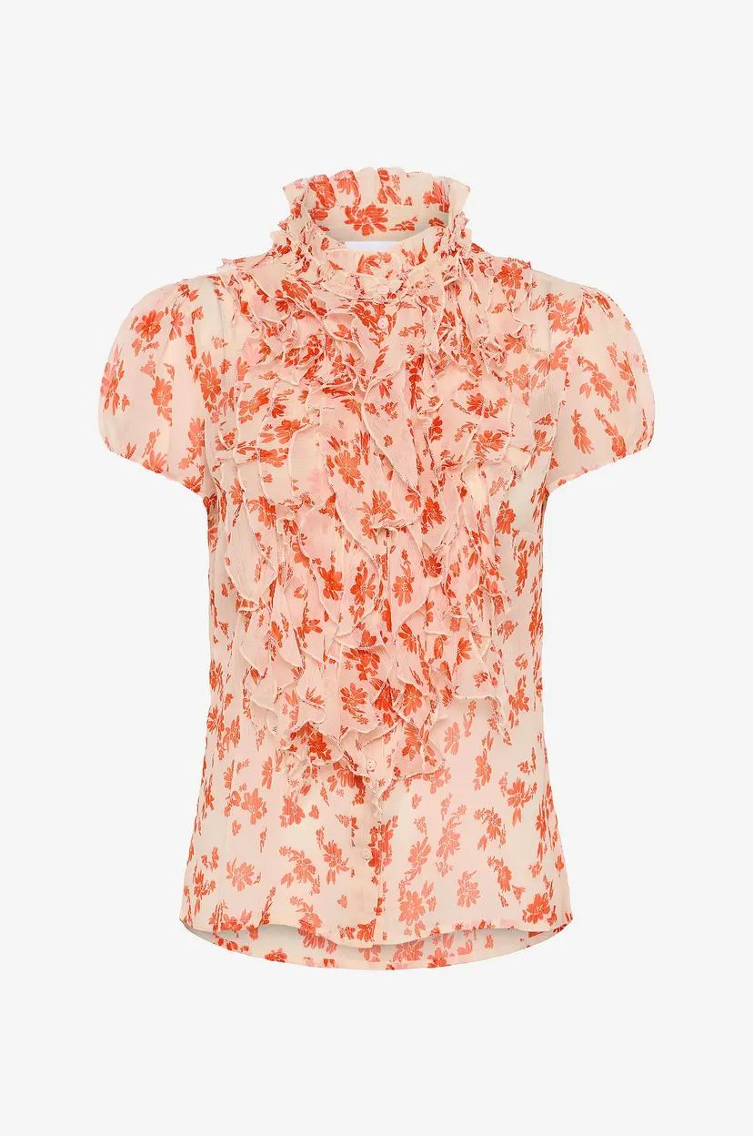 Saint Tropez Bluse LiljaSZ Crinkle SS Shirt - Natur
