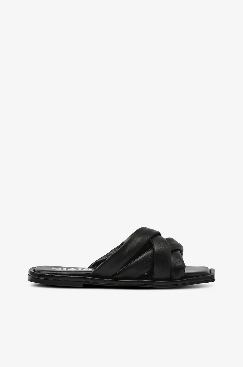 Bianco Sandaler biaLillie Padded Cross Slide Smooth Leather - Svart