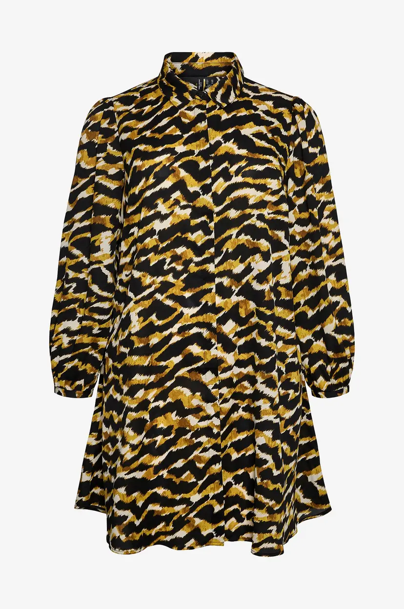 Vero Moda Curve Skjortekjole vmcGail L/S Abk Shirt Dress Wvn - Svart