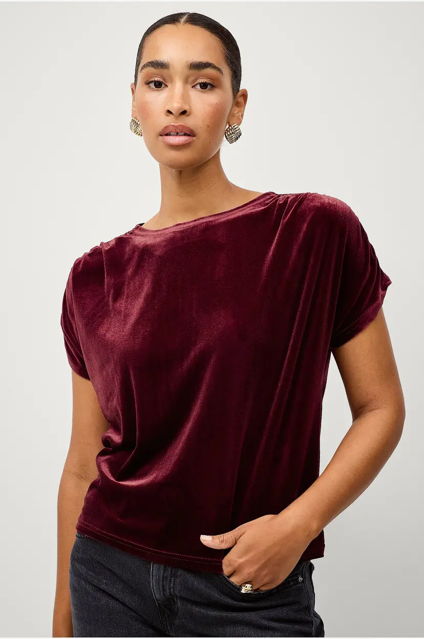 Ellos Collection Topp i velour - Rød