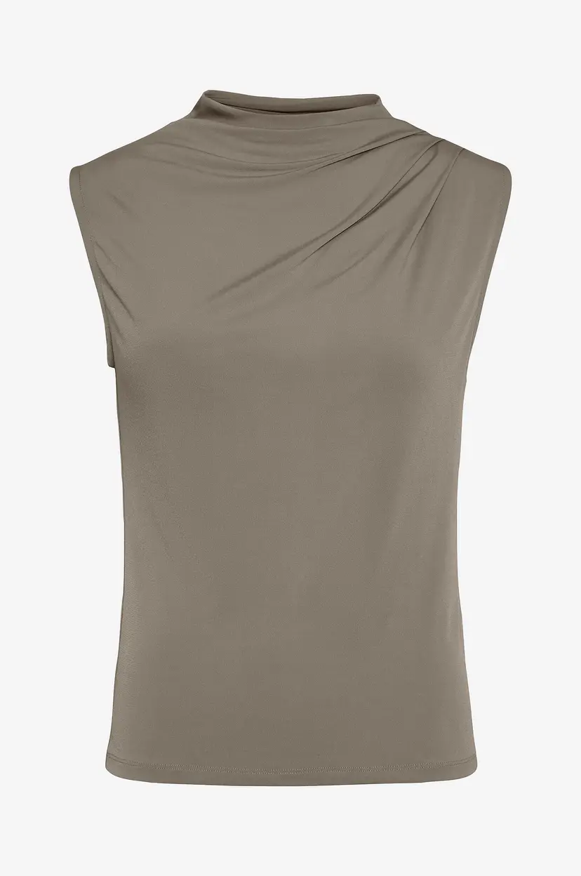 Pieces Topp pcMadison SL Draped Top Jrs - Grå