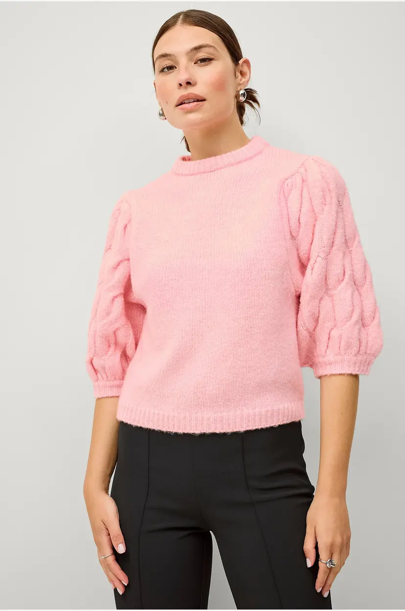 Ellos Collection Topp med ribbestrikkede detaljer - Rosa