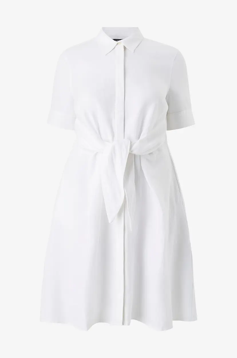 Lauren Ralph Lauren Curve Kjole i lin Day Dress - Hvit