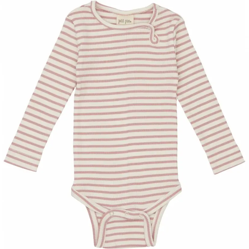 Petit Piao Rosa Stripete Petit Piao Modal LS Body (56 / 1-2 mnd)