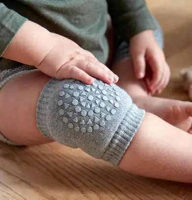 Go Baby Go Antiskli knebeskyttere i bomull Grey Melange