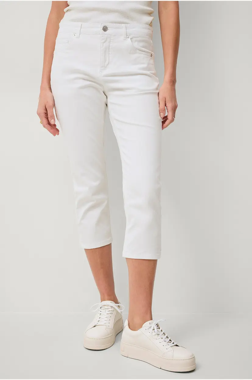 Ellos Collection Capribukser i twill - Hvit