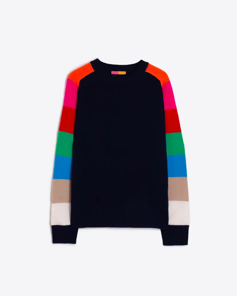 VilaGallo VilaGallo 32739 Blue Knitted sweatshirt