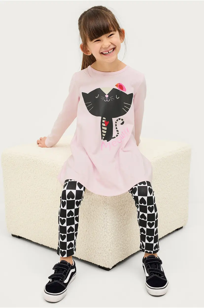 Ellos Collection Sett med leggings + kjole Stina - Rosa
