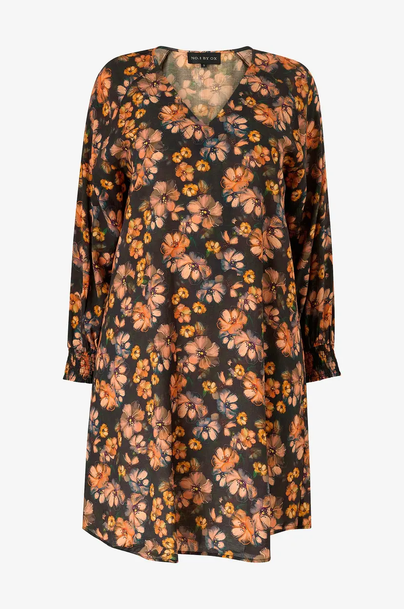 NO. 1 BY OX Kjole Loose Raglan V Neck - Flerfarget