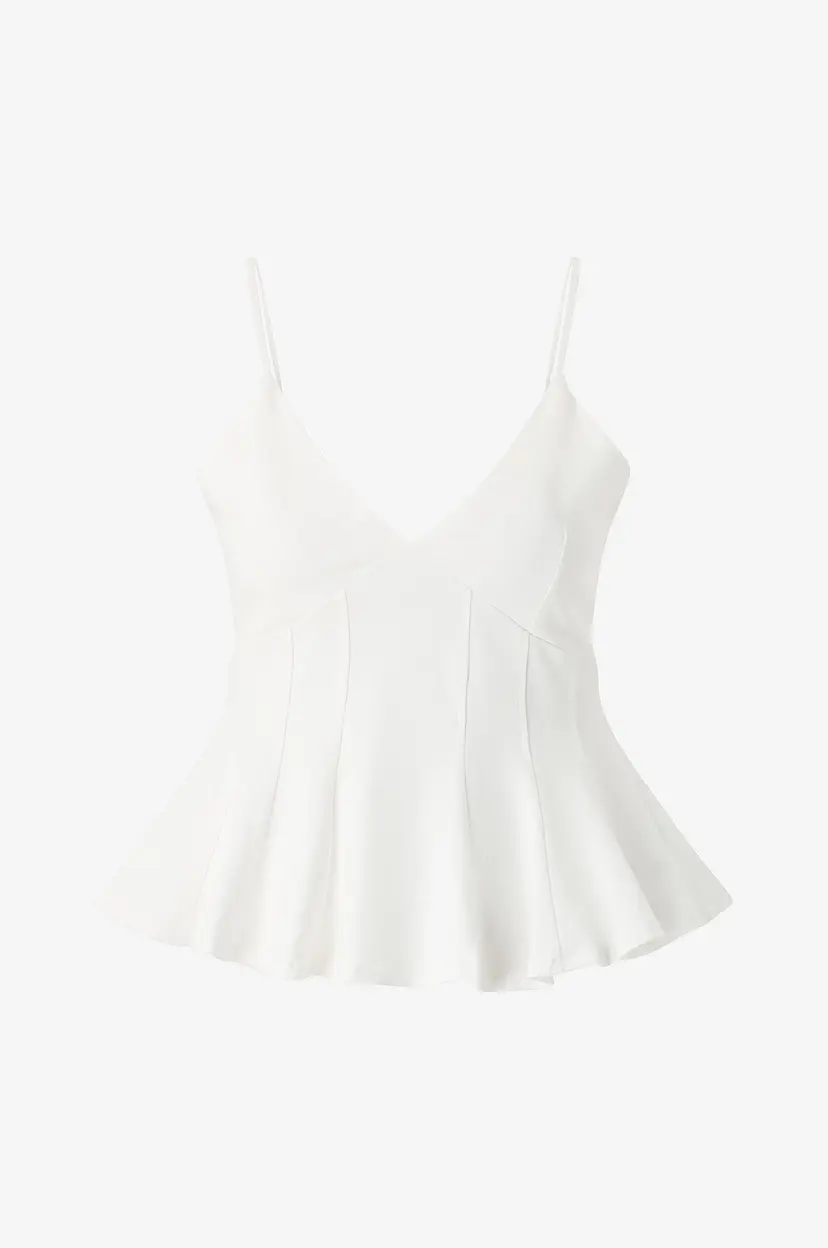 Gina Tricot Topp Peplum Singlet - Natur