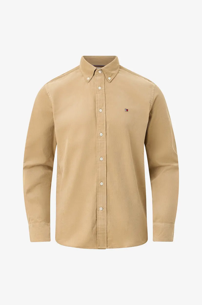 Tommy Hilfiger Manchester-skjorte Solid Corduroy RF Shirt - Gul
