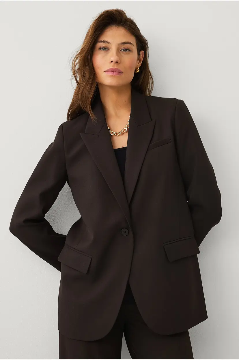Ellos Collection Overdimensjonert blazer - Brun