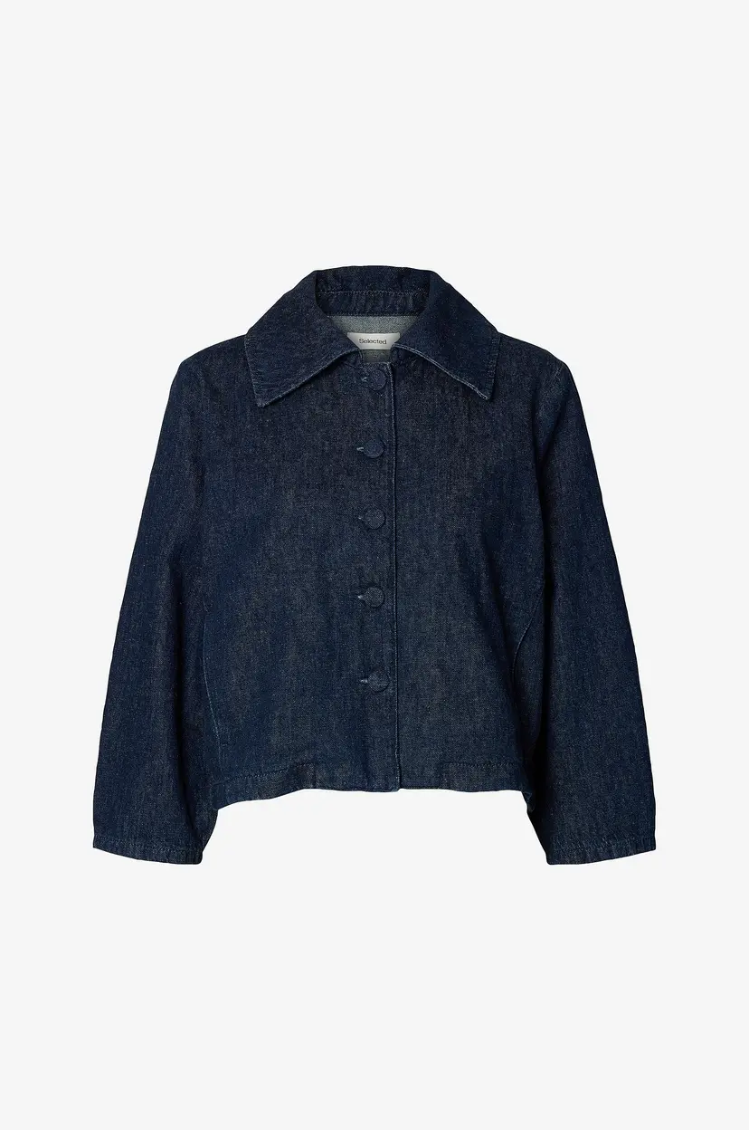 Selected Women Denim jakke Slfrelaxed Hanny 3/4 - Blå