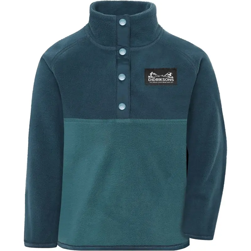 Didriksons Didriksons Monte Kids' Half Button Mountain Blue