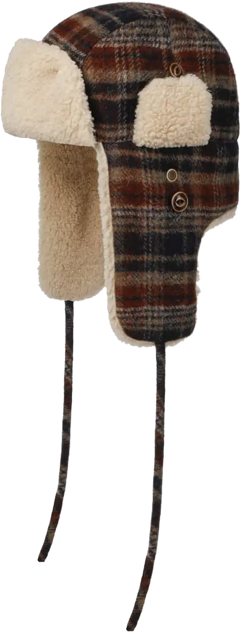 Stetson Stetson Checked Bomber Aviator Hat Navy/Beige/Burned Orange