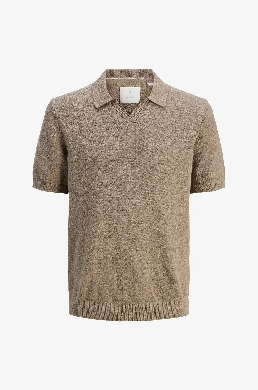 Jack & Jones Genser jprcCwilder Knit Split Neck - Beige