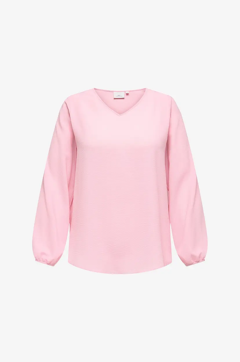 Only Carmakoma Bluse carVica Life L/S V-neck Wvn - Rosa