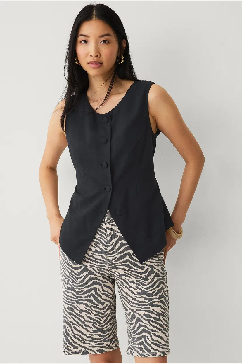 Vila Jeans-shorts viChia HW Long Denim Shorts - Grå