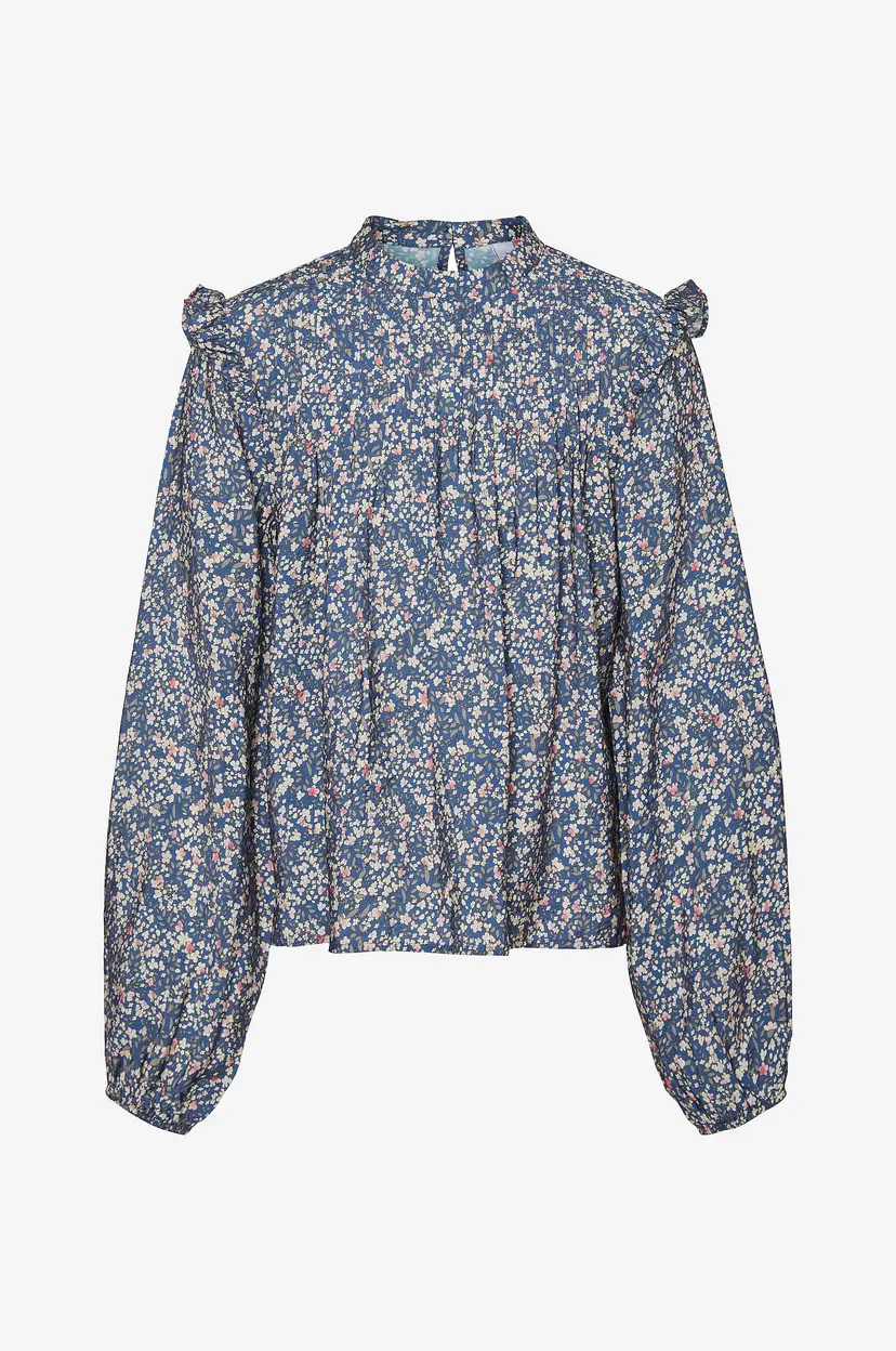 Vero Moda Girl Bluse vmIris LS Crop Top Wvn - Blå