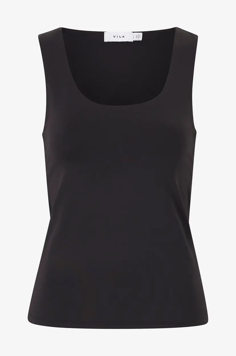 Vila Singlet viKenza O-neck S/L Tank Top - Svart