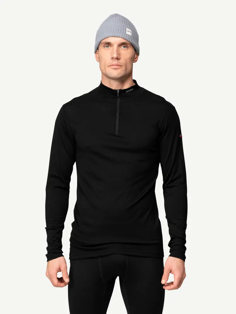 Devold Devold - Breeze Merino 150 Zip Neck Herre - Size 3XL - Svart