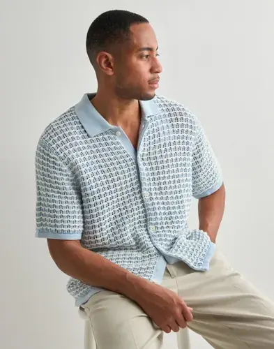 Jack & Jones Jack & Jones Jordia Knit Ss Polo Styd SS25 Gensere Blå