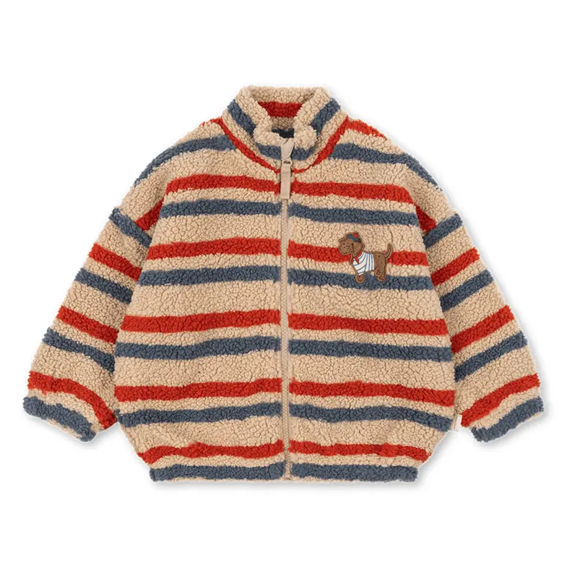 Konges Sløjd Konges Sløjd - Fleecejakke Teddy Jody Tangerine Stripe