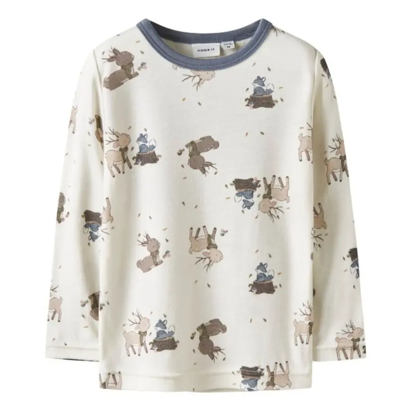 NAME IT Name It - Ulltrøye Willitus Blue/ Snow White Deer
