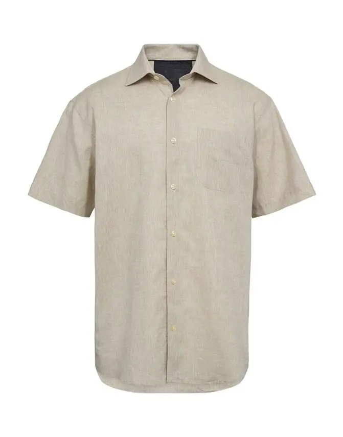 Black Blue Reg. fit linen s/s shirt