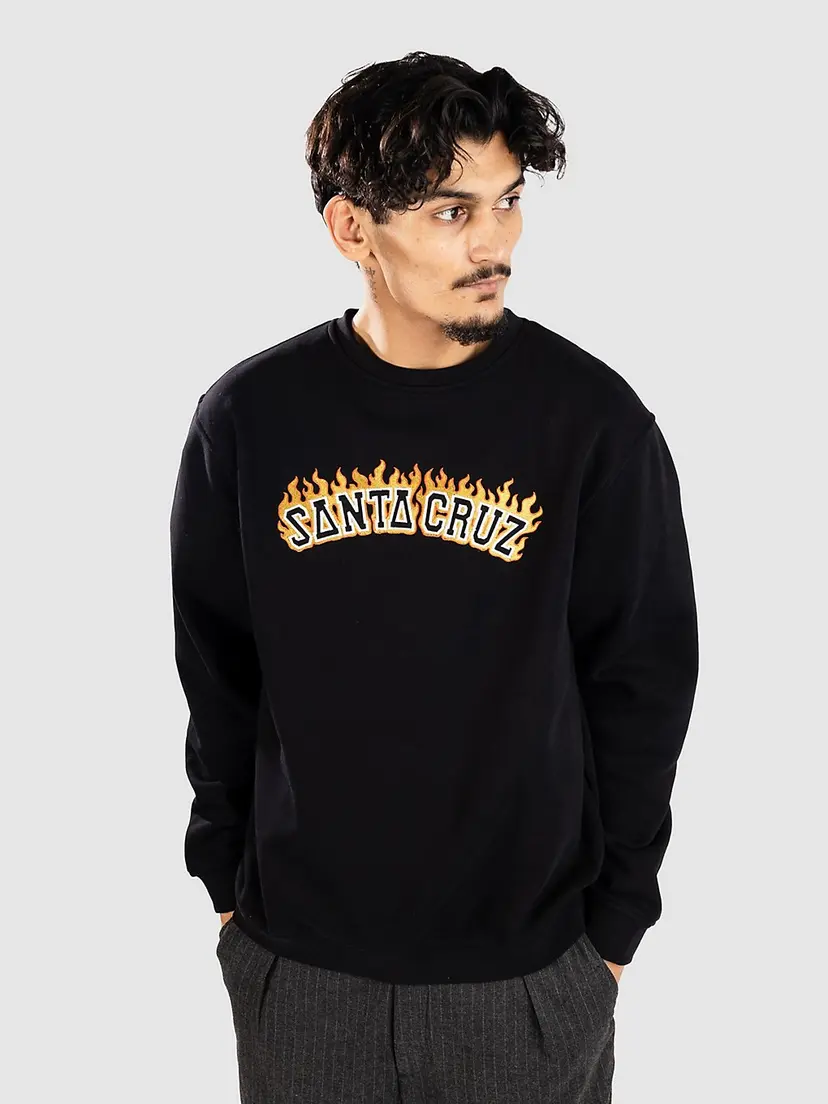 Santa Cruz Santa Cruz Burnt Collegiate Crew Genser svart