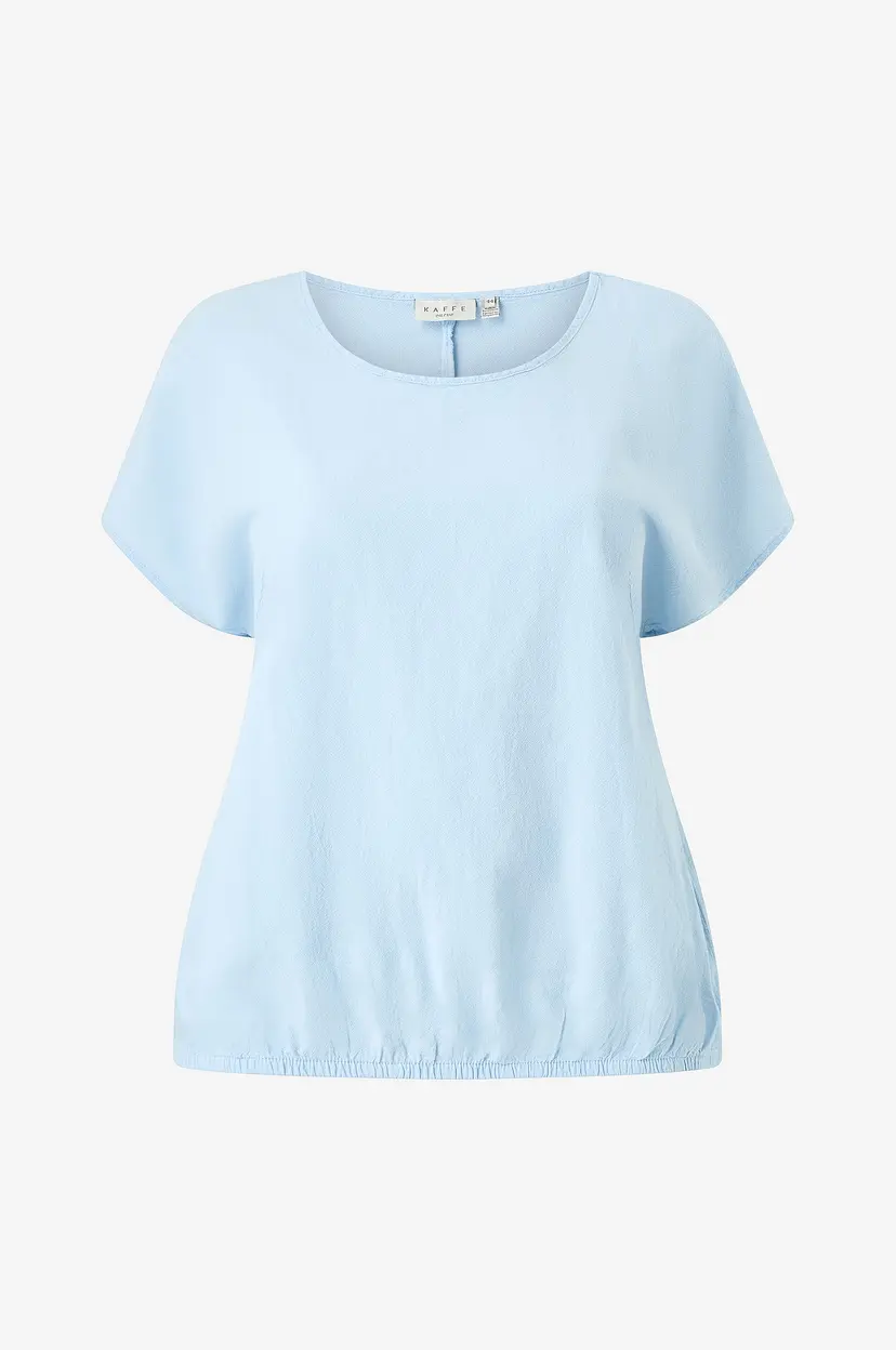 KAFFE Curve Bluse kcNana SS Blouse - Blå