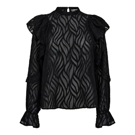 Co Couture Co' Couture - Rochelle Frill Blouse - Black