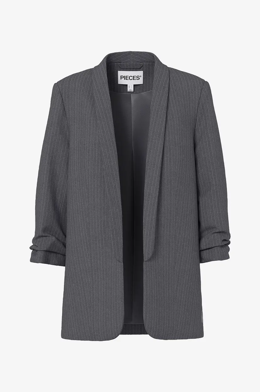 Pieces Blazer pcBosella 3/4 Pinstripe Blazer - Grå