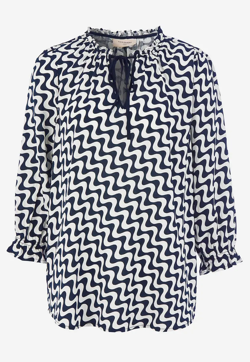Freequent Jacquardvevd bluse