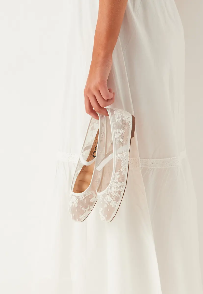 Bianco Bialilja Lace Ballerina