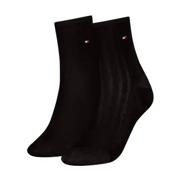 Tommy Hilfiger Tommy Hilfiger Strømper 2P Women Shine Short Socks Svart Str 39/42 Dame