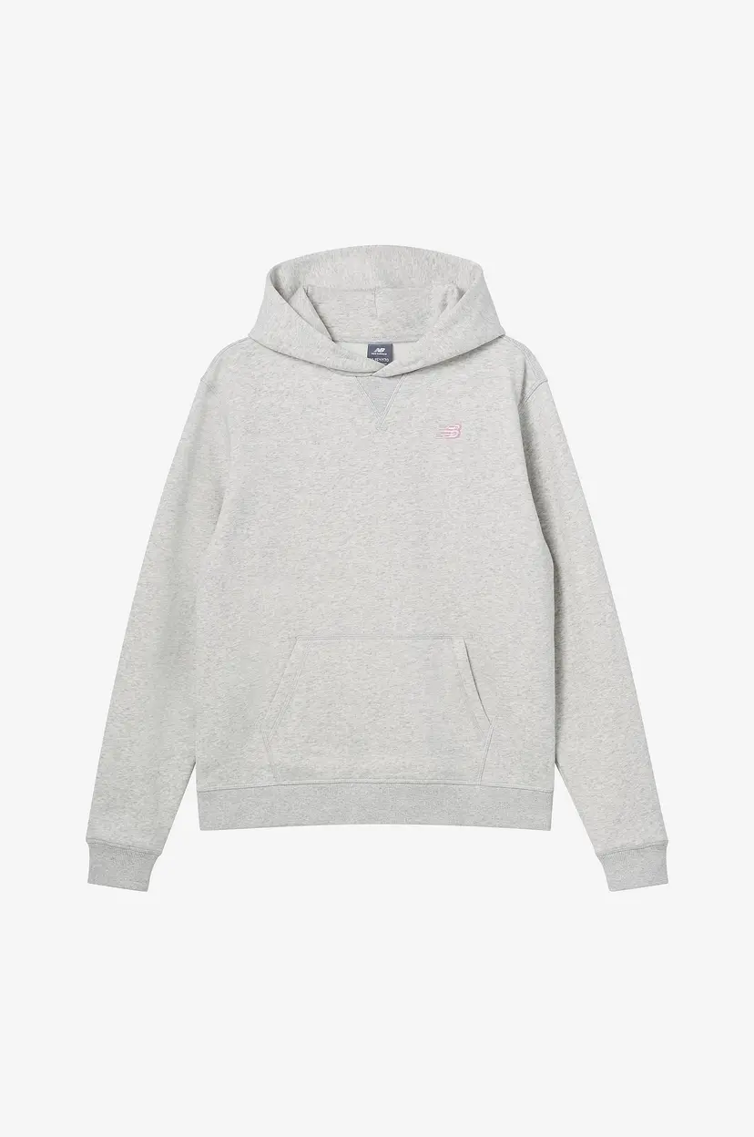 New Balance Hettegenser Brush Back Small Logo Hoodie - Grå
