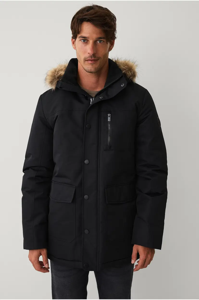 Ellos Collection Varm-foret parka - Svart