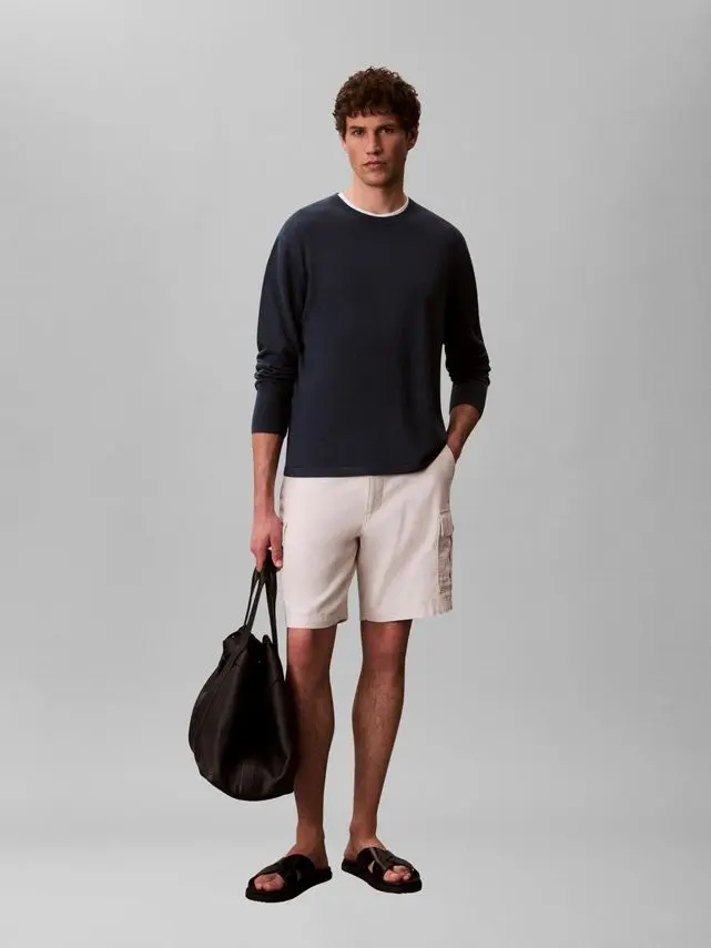 Calvin Klein LS LINEN BLEND CREW SWTR 12GG