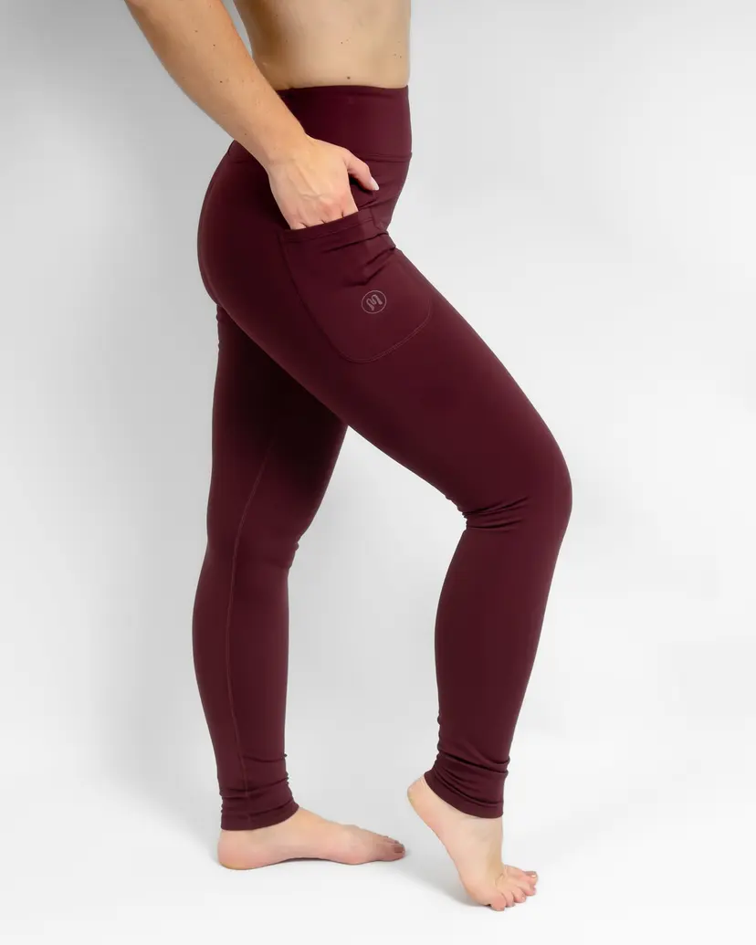 Huabo Aya Deep Bordeaux Tight Fit Winter Leggings