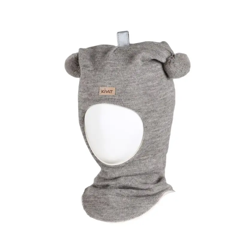 Kivat Lue Kivat - Balaclava i Ull Dusker Logo Beige Melert