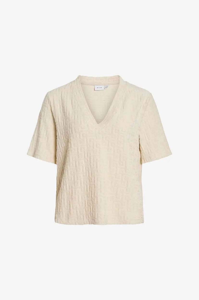 Vila Topp viMaratea V-neck 2/4 Top - Beige
