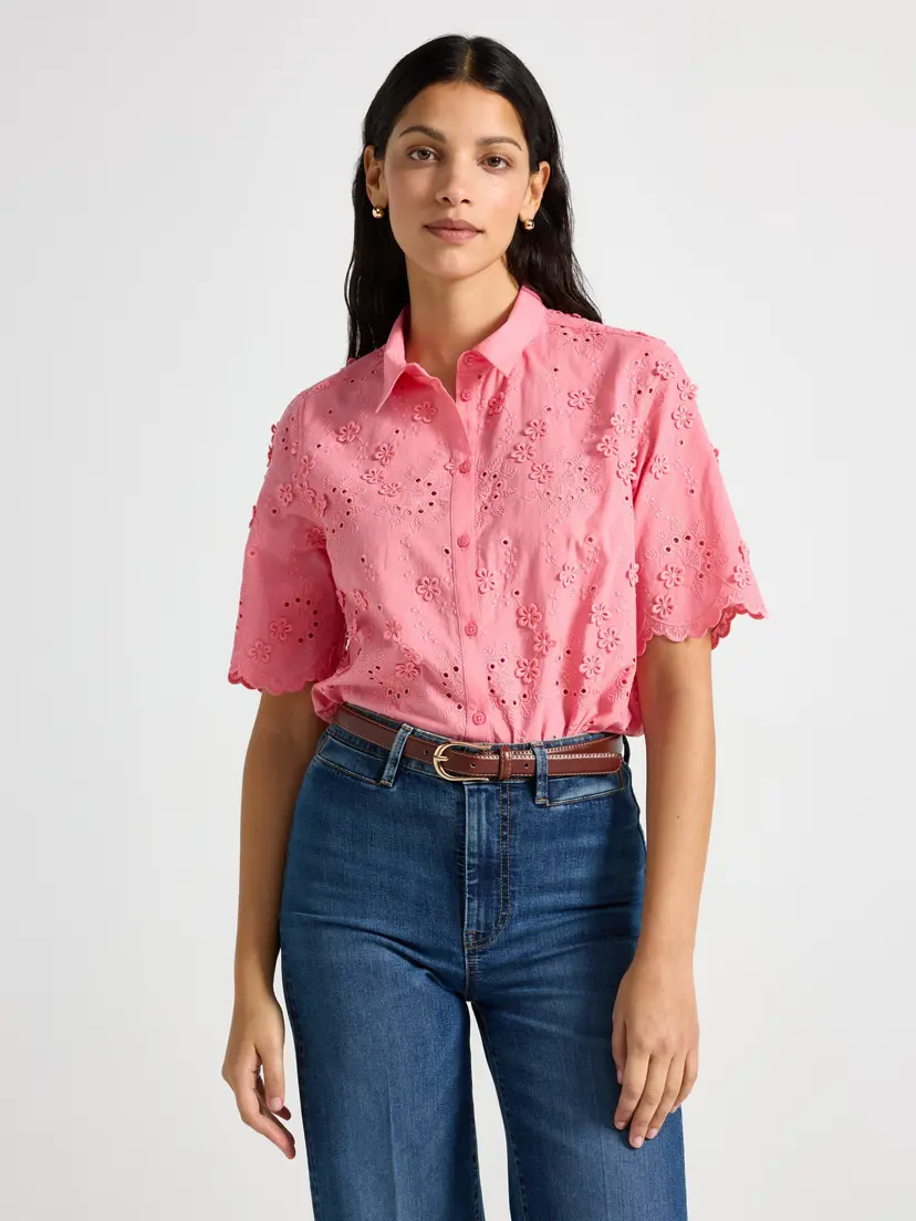 Lindex Bluse med broderie anglais